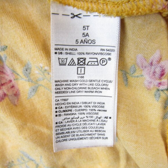 Old Navy Toddler Girl's Size 5T Swing Long Sleeve Tiered Floral Dress No Stretch - Picture 6 of 9